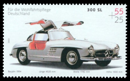 55 + 25 Ct Briefmarke: Wohlfahrtsmarke 2002, Automobile 55 + 25 Ct Briefmarke: Wohlfahrtsmarke 2002, Automobile