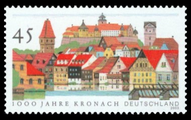 45 Ct Briefmarke: 1000 Jahre Kronach 45 Ct Briefmarke: 1000 Jahre Kronach