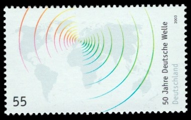 55 Ct Briefmarke: 50 Jahre Deutsche Welle