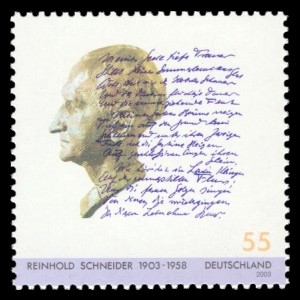 55 Ct Briefmarke: 100. Geburtstag Reinhold Schneider