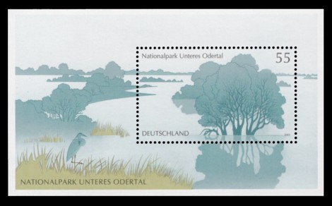Briefmarke: Blockausgabe: Nationalpark Unteres Odertal Briefmarke: Blockausgabe: Nationalpark Unteres Odertal