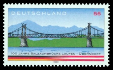 55 Ct Briefmarke: 100 Jahre Salzachbrücke