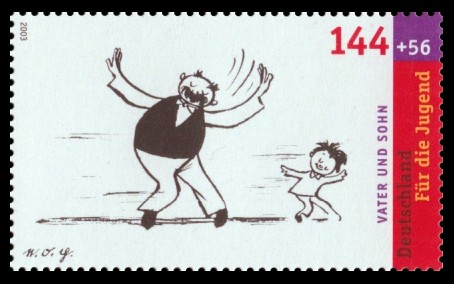 144 + 56 Ct Briefmarke: Für die Jugend 2003, Vater und Sohn