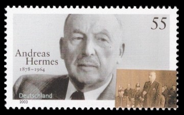 55 Ct Briefmarke: 125. Geburtstag Andreas Hermes 55 Ct Briefmarke: 125. Geburtstag Andreas Hermes