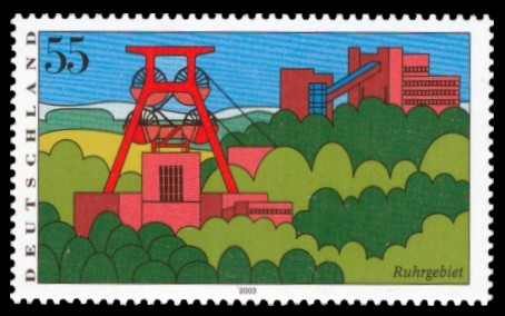 55 Ct Briefmarke: Landschaften in Deutschland, Ruhrgebiet
