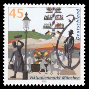 45 Ct Briefmarke: Viktualienmarkt München 45 Ct Briefmarke: Viktualienmarkt München