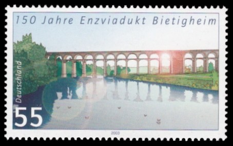 55 Ct Briefmarke: 150 Jahre Enzviadukt Bietigheim