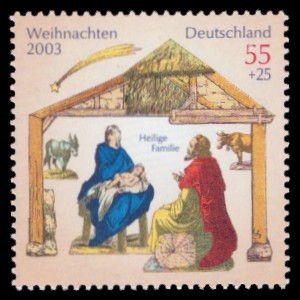 55 + 25 Ct Briefmarke: Weihnachten 2003, Heilige Familie 55 + 25 Ct Briefmarke: Weihnachten 2003, Heilige Familie