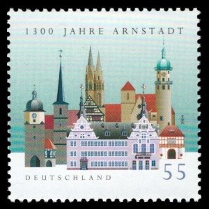 55 Ct Briefmarke: 1300 Jahre Arnstadt 55 Ct Briefmarke: 1300 Jahre Arnstadt