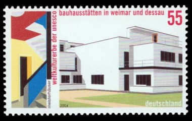55 Ct Briefmarke: Weltkulturerbe der UNESCO, Bauhaus in Weimar, Dessau