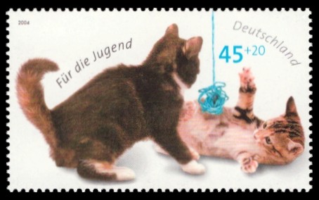 45 + 20 Ct Briefmarke: Für die Jugend 2004, Katzen 45 + 20 Ct Briefmarke: Für die Jugend 2004, Katzen