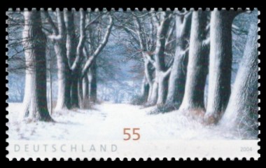55 Ct Briefmarke: Serie Post, Winterstimmung