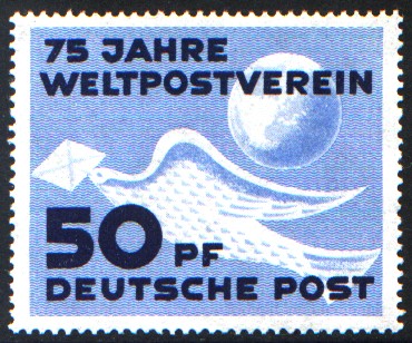 50 Pf Briefmarke: 75 Jahre Weltpostverein