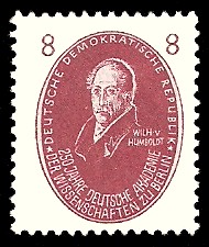 8 Pf Briefmarke: 250 Jahre Deutsche Akademie der Wissenschaften zu Berlin, W.Humboldt