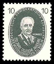 10 Pf Briefmarke: 250 Jahre Deutsche Akademie der Wissenschaften zu Berlin, Helmholtz