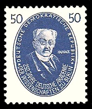 50 Pf Briefmarke: 250 Jahre Deutsche Akademie der Wissenschaften zu Berlin, Harnack 50 Pf Briefmarke: 250 Jahre Deutsche Akademie der Wissenschaften zu Berlin, Harnack