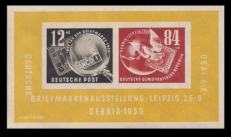  Briefmarke: Block - Deutsche Briefmarkenausstellung DEBRIA in Leipzig