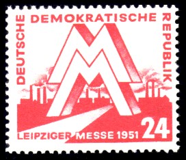 24 Pf Briefmarke: Leipziger Messe 1951