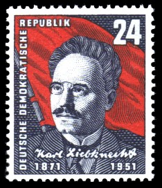 24 Pf Briefmarke: 80. Geburtstag von Karl Liebknecht 24 Pf Briefmarke: 80. Geburtstag von Karl Liebknecht