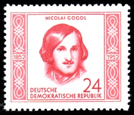 24 Pf Briefmarke: Berühmte Persönlichkeiten, Nicolai Gogol 24 Pf Briefmarke: Berühmte Persönlichkeiten, Nicolai Gogol