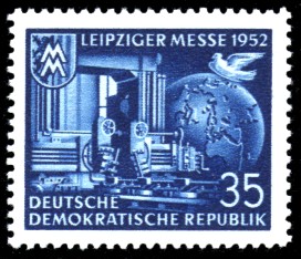 35 Pf Briefmarke: Leipziger Messe 1952