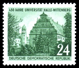 24 Pf Briefmarke: 450 Jahre Universität Halle-Wittenberg 24 Pf Briefmarke: 450 Jahre Universität Halle-Wittenberg