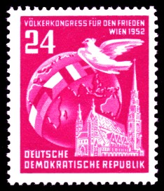 24 Pf Briefmarke: Völkerkongress für den Frieden in Wien