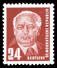 24 Pf Briefmarke: Freimarke - Präsident Wilhelm Pieck 24 Pf Briefmarke: Freimarke - Präsident Wilhelm Pieck