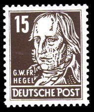 15 Pf Briefmarke: G.W.Fr.Hegel, Freimarke, Persönlichkeiten aus Politik, Kunst und Wissenschaft 15 Pf Briefmarke: G.W.Fr.Hegel, Freimarke, Persönlichkeiten aus Politik, Kunst und Wissenschaft