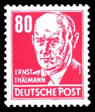 80 Pf Briefmarke: Ernst Thälmann, Freimarke, Persönlichkeiten aus Politik, Kunst und Wissenschaft