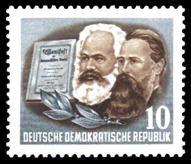 10 Pf Briefmarke: 70. Todestag von Karl Marx