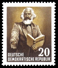20 Pf Briefmarke: 70. Todestag von Karl Marx