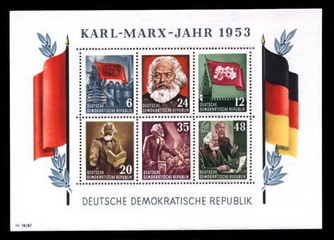 2,5 Briefmarke: Block - Karl Marx Jahr