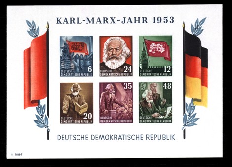 2,5 Briefmarke: Block - Karl Marx Jahr 2,5 Briefmarke: Block - Karl Marx Jahr