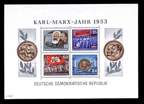 2,5 Briefmarke: Block - Karl Marx Jahr