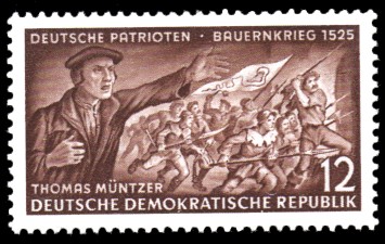 12 Pf Briefmarke: Deutsche Patrioten, Thomas Müntzer 12 Pf Briefmarke: Deutsche Patrioten, Thomas Müntzer