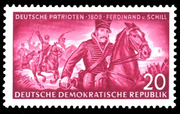 20 Pf Briefmarke: Deutsche Patrioten, Ferdinand von Schill 20 Pf Briefmarke: Deutsche Patrioten, Ferdinand von Schill