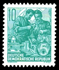 10 Pf Briefmarke: 2.Ausgabe Fünfjahresplan 10 Pf Briefmarke: 2.Ausgabe Fünfjahresplan