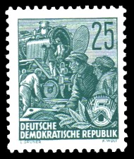 25 Pf Briefmarke: 2.Ausgabe Fünfjahresplan