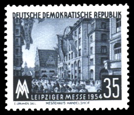 35 Pf Briefmarke: Leipziger Messe 1954 35 Pf Briefmarke: Leipziger Messe 1954
