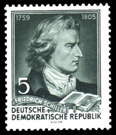 5 Pf Briefmarke: 150. Todestag von Friedrich Schiller