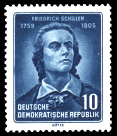 10 Pf Briefmarke: 150. Todestag von Friedrich Schiller 10 Pf Briefmarke: 150. Todestag von Friedrich Schiller