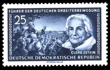 25 Pf Briefmarke: Führer der deutschen Arbeiterbewegung, Clara Zetkin