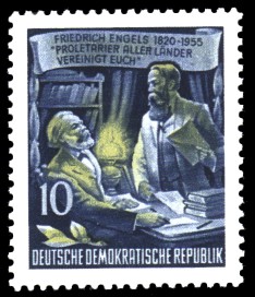 10 Pf Briefmarke: 60.Todestag von Friedrich Engels