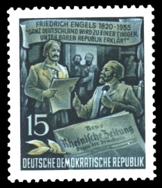 15 Pf Briefmarke: 60.Todestag von Friedrich Engels 15 Pf Briefmarke: 60.Todestag von Friedrich Engels