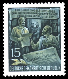 15 Pf Briefmarke: 60.Todestag von Friedrich Engels