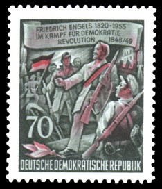 70 Pf Briefmarke: 60.Todestag von Friedrich Engels 70 Pf Briefmarke: 60.Todestag von Friedrich Engels