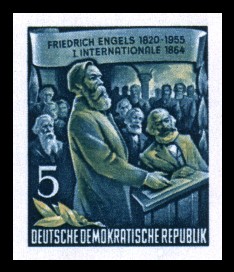 5 Pf Briefmarke: 60.Todestag von Friedrich Engels (Marke aus Block) 5 Pf Briefmarke: 60.Todestag von Friedrich Engels (Marke aus Block)