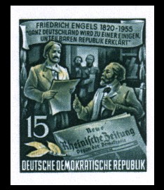 15 Pf Briefmarke: 60.Todestag von Friedrich Engels (Marke aus Block)