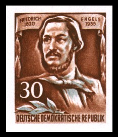 30 Pf Briefmarke: 60.Todestag von Friedrich Engels (Marke aus Block)